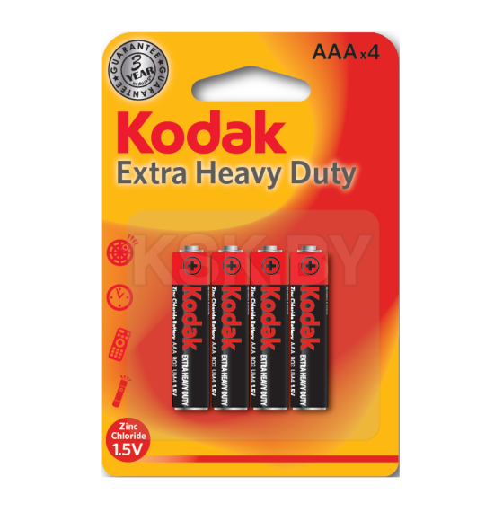 Батарейка AAA R03-4BL (4 шт) солевая EXTRA HEAVY DUTY KODAK