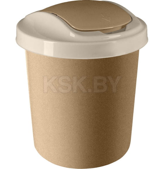 Ведро для мусора с откидной крышкой 12 л.Spin&Clean Vogue цвет кофейный SV4044КФ (SV4044КФ) 