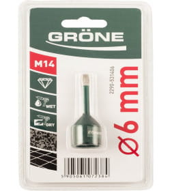 Коронка алмазная по керамограниту GRONE М14 6 мм