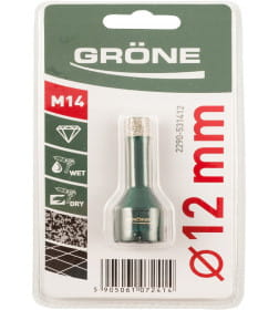 Коронка алмазная по керамограниту GRONE М14 12 мм