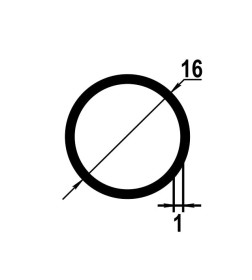 Трубка алюминиевая круглая  16х1х1000мм белый