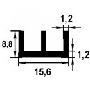 Профиль алюминиевый ш-образный 15,6x8,8х1,2х1000мм белый (64383) 