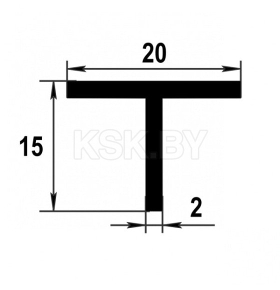 Тавр алюминиевый 20х15х2х2000мм черный (64336) 