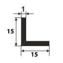 Уголок алюминиевый 15х15х1х1000мм белый (64351) 