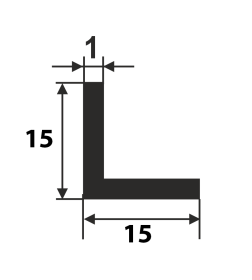 Уголок алюминиевый 15х15х1х1000мм белый