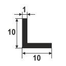 Уголок алюминиевый 10х10х1х2000мм черный (64344) 
