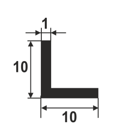Уголок алюминиевый 10х10х1х2000мм белый