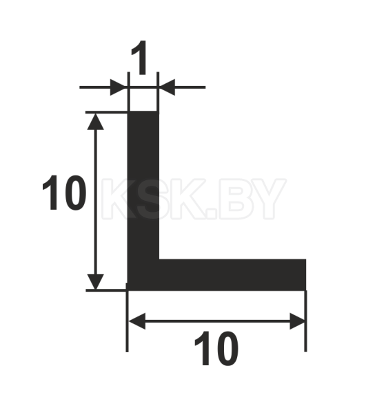 Уголок алюминиевый 10х10х1х2000мм черный (64344) 