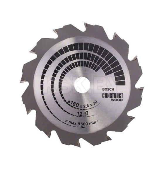 Диск пильный по дереву 160х12Tх20/16 мм (переменный зуб) CONSTRUCT WOOD BOSCH 2608640630 (2608640630      ) 