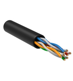 Кабель сетевой UTP CAT5E медь 4х2х24AWG solid LDPE черный уличный (305м) ITK