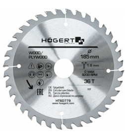 Диск пильный 185x36Tx30, Mn65 HOEGERT