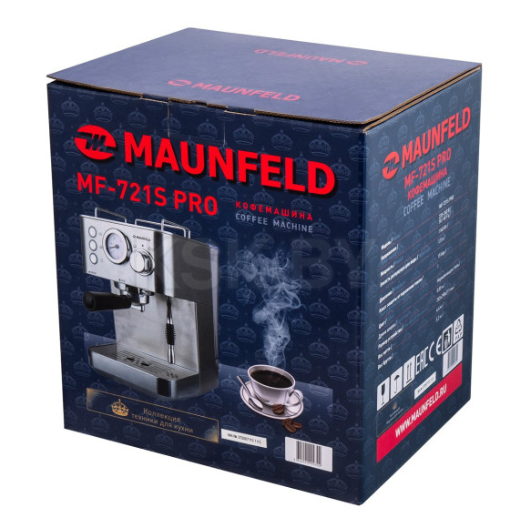 Кофемашина рожкового типа MAUNFELD MF-721S PRO (КА-00013324) 