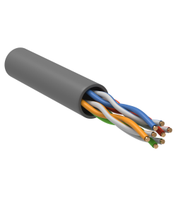 Кабель сетевой UTP CAT5E медь 4*2*24AWG solid PVC серый (бухта 305м) ITK