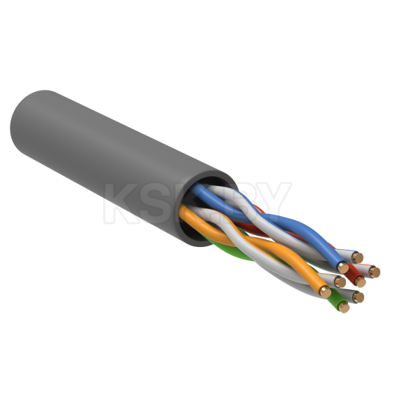 Кабель сетевой UTP CAT5E медь 4*2*24AWG solid PVC серый (бухта 305м) ITK (LC1-C5E04-111) 