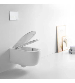 Унитаз подвесной BERGES Tornas Rimless 53 см, сиденье дюропласт Tornas Slim SO, микролифт, быстросъё