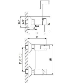 Смеситель с гигиеническим душем Haiba HB5520