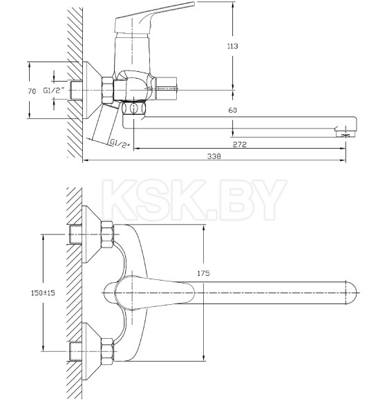 Смеситель Haiba для ванны, арт. HB2216 (HB2216) 