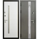 Дверь входная "Юта-2" Эмаль,хром-серая/белая эмаль (левая) 880х2050 мм