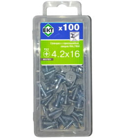 Саморез с п/ш, сверло 4.2х16 RAL7004 (упак/100шт), ЕКТ