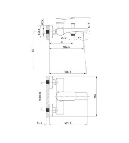 Смеситель для ванны IDDIS Bridge BRDSB00i02WA