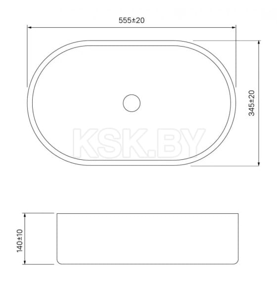 Умывальник накладной (белый) IDDIS Ray RAYWS13i27 (RAYWS13i27) 
