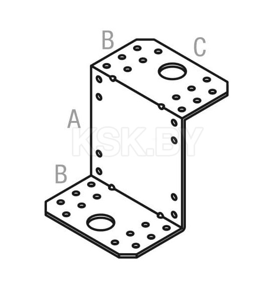 Крепежный угол Z-образный  105*55*90 мм KUZ белый цинк (SMP-16613-1) 