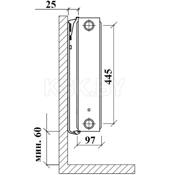 Радиатор стальной панельный Royal Thermo COMPACT (22) 500x900 бок (C22-500-900/9016) 