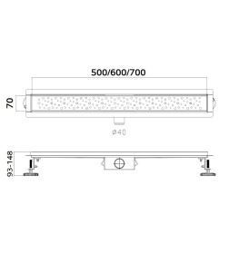 Трап для душа Haiba 700х70мм HB92700