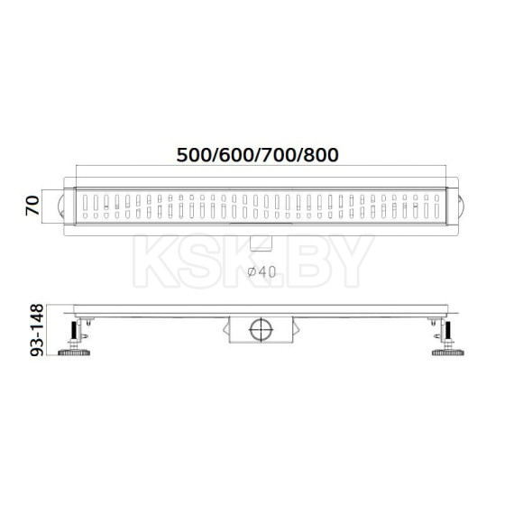 Трап для душа Haiba 600х70мм HB93600-7 (HB93600-7) 