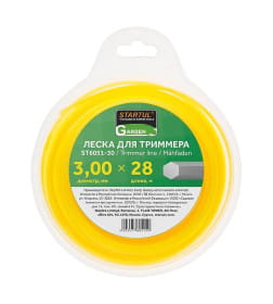 Леска ф3,0мм х 28м шестигр. сеч. STARTUL GARDEN