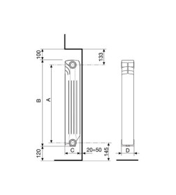 Радиатор алюминиевый Nova Florida Extrathermserir SUPER B4 500/100 WHITE  nova Florida/13с