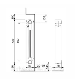 Радиатор алюминиевый Nova Florida Extrathermserir SUPER B4 500/100 WHITE  nova Florida/9с