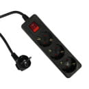 Удлинитель 3 гнезда 3м, 10А/2,3кW с з/к и выключателем, ПВС 3х0,75 "POWERMAN" черный ETP (77026) 
