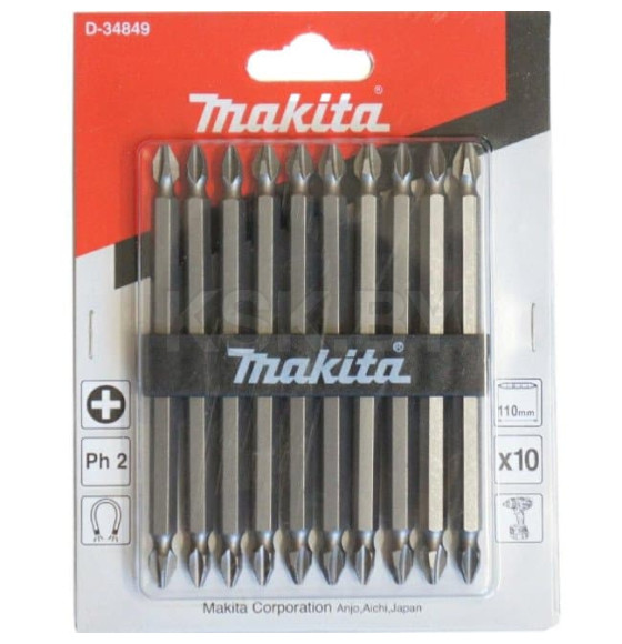 Бита двусторонняя PH 2х110 мм MAKITA E-form MZ D-34849 (10 шт.) (D-34849) 