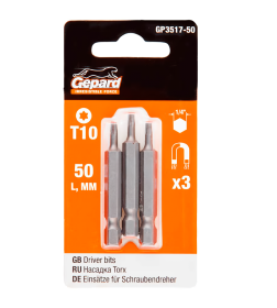 Бита TORX T10х50 мм (3 шт.) GEPARD GP3517-50