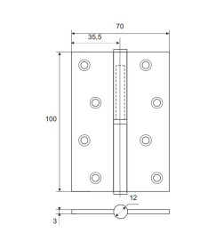 Петля Apecs 100*70-B-Steel-NIS-L 