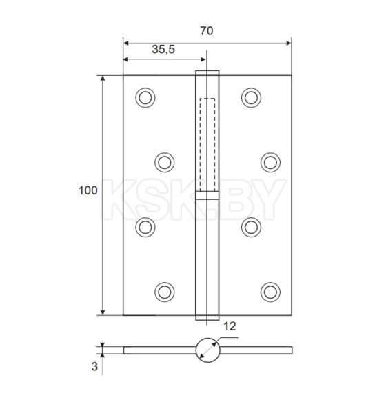 Петля Apecs 100*70-B-Steel-BLM-R