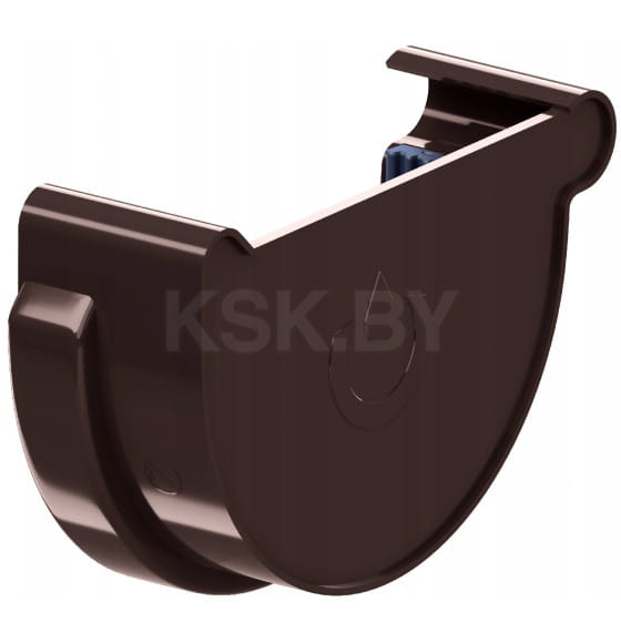 Заглушка желоба правая KROP 100 мм Ral 8017 (коричневый) ПВХ 