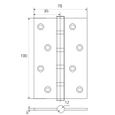 Петля Apecs 100*70-B4-Steel-CR