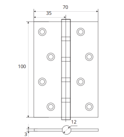 Петля Apecs 100*70-B4-Steel-CR