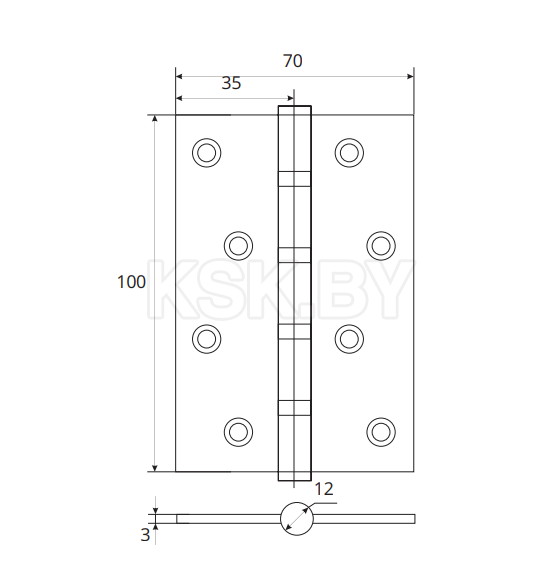 Петля Apecs 100*70-B4-Steel-CR