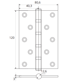 Петля Apecs 120*80-B4-NIS 