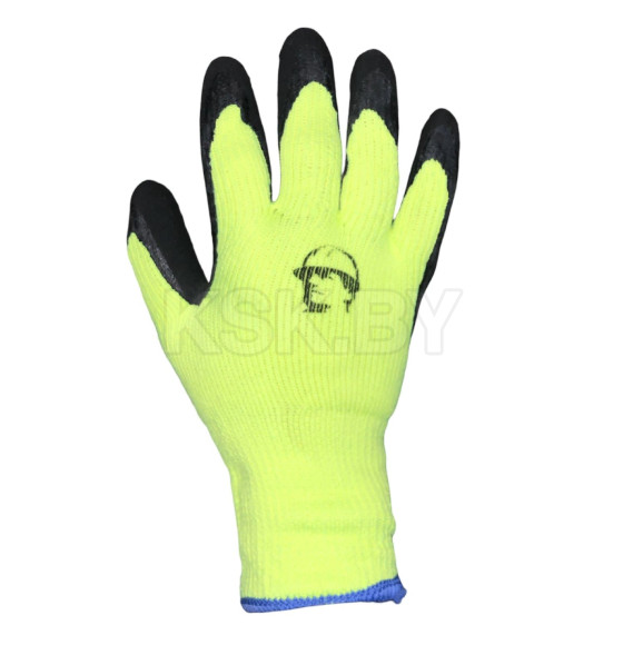 Перчатки акриловые вспененное латексное покрытие, лимонный/черный (017.Р6102.12) 