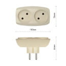 Тройник на 2 гн. без з/к сл. кость 16А 220B SP-2-I ЭРА (SP-2-I) 