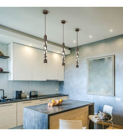 Подвесной светодиодный светильник DLR037 12W 4200K кофейный