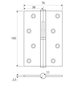 Петля Avers 100*75*2.5-B-AB-R 