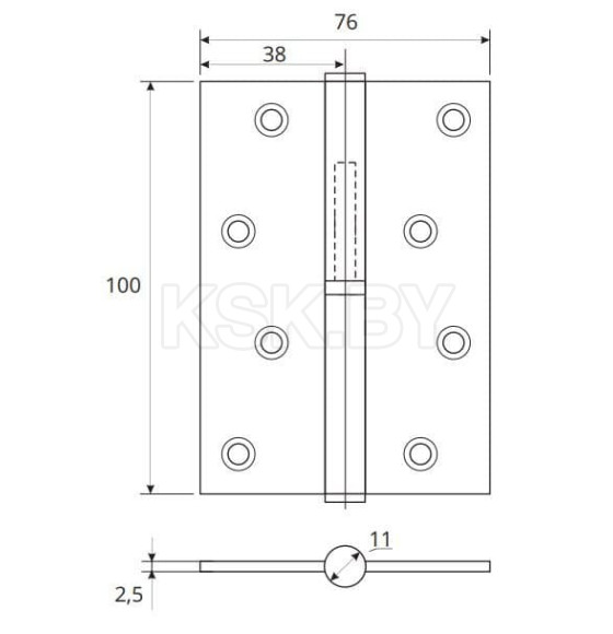 Петля Avers 100*75*2.5-B-AB-R 