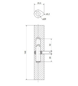 Петля для металлических дверей Apecs 140*20-B