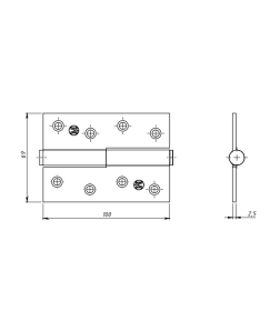 Петля накладная ПН1-100 цинк правая