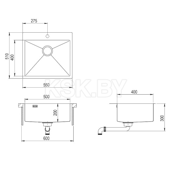 Мойка AquaSanita Steel AIR 100 N-T graphite (AIR 100 N-T) 